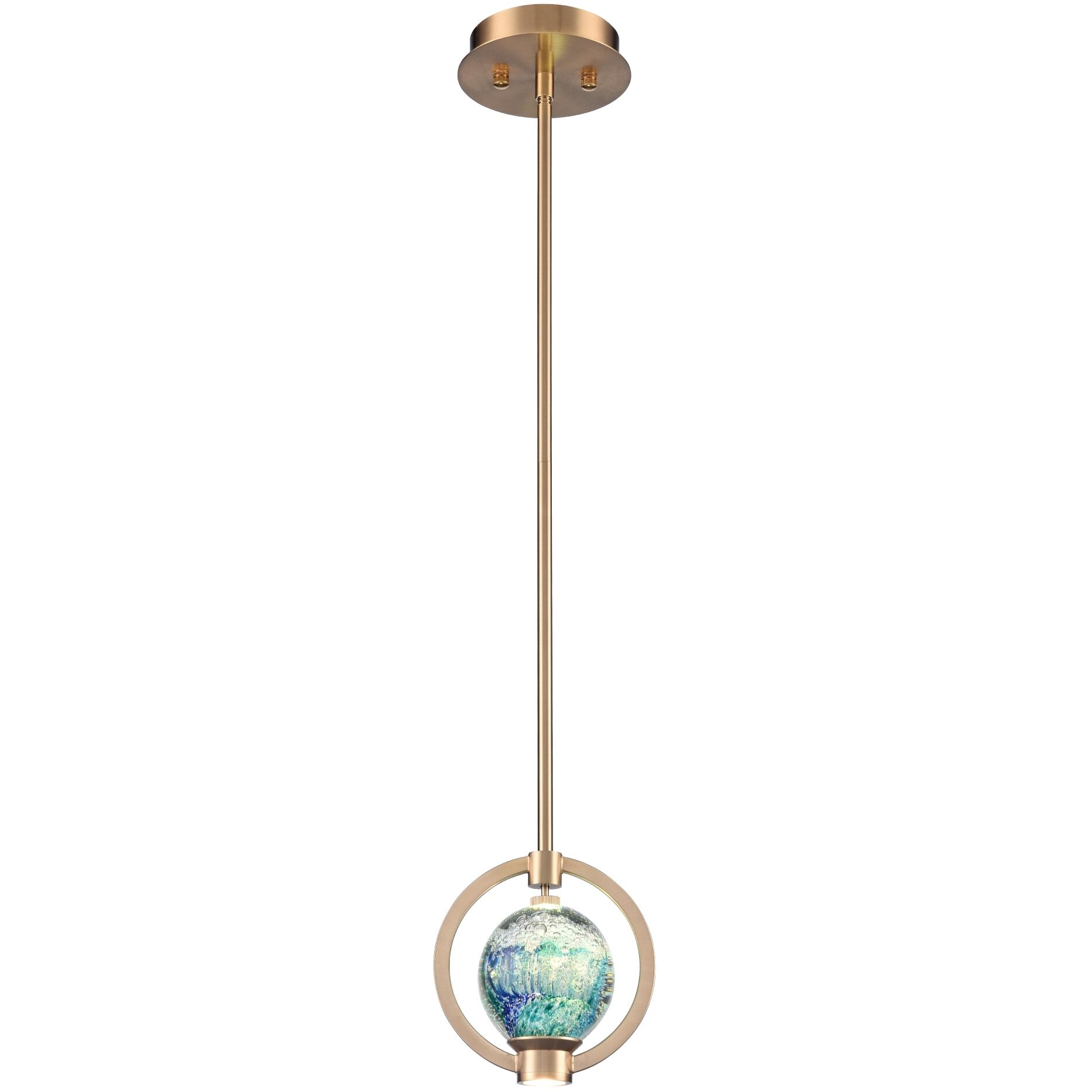 Utopia 1 Light 4 inch Lacquered Gold Pendant Ceiling Light