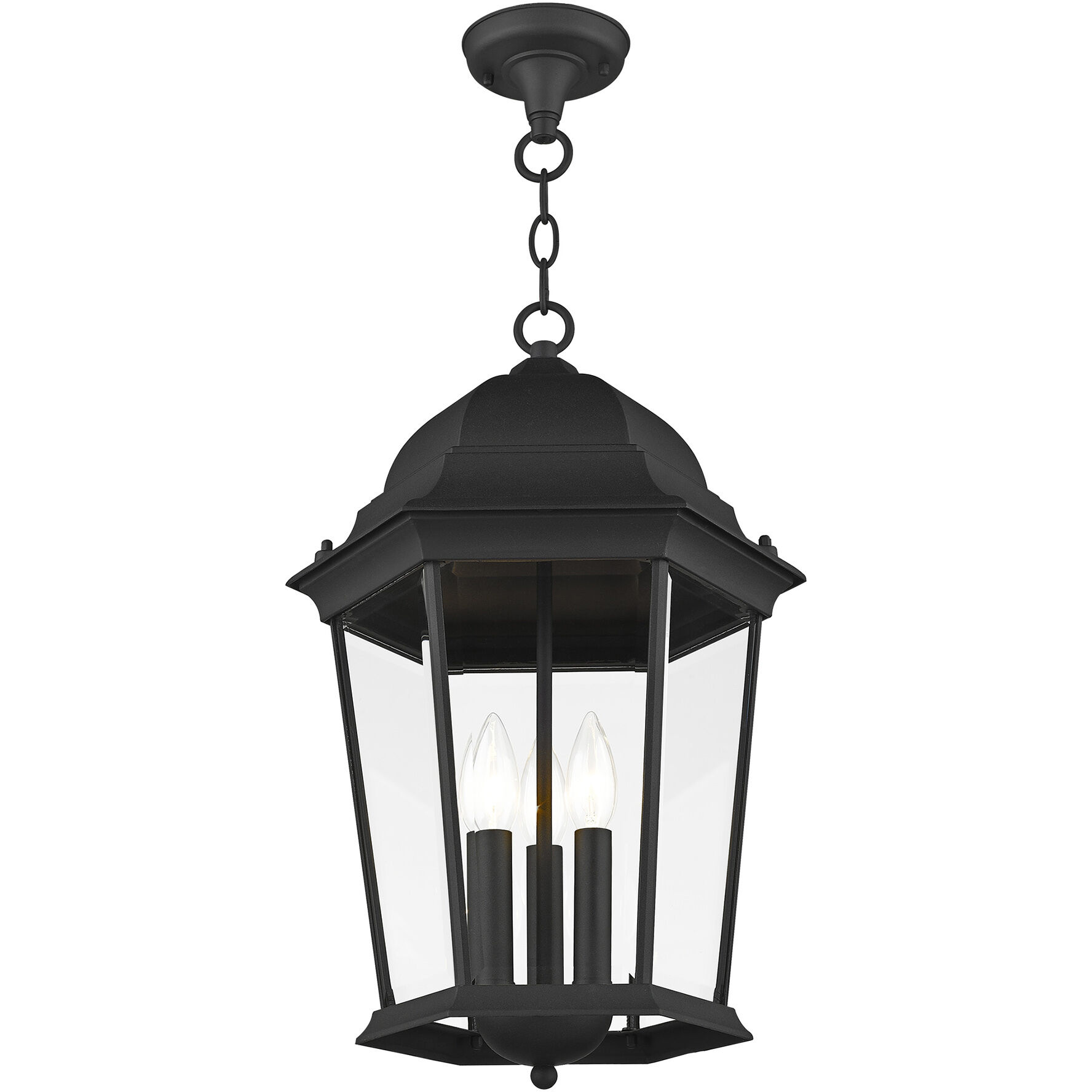 Hamilton 3 Light 12.5 inch Textured Black Outdoor Pendant Lantern