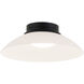 Luna LED 11.88 inch Matte Black Flush Mount Ceiling Light in Matte Black and Frosted Glass