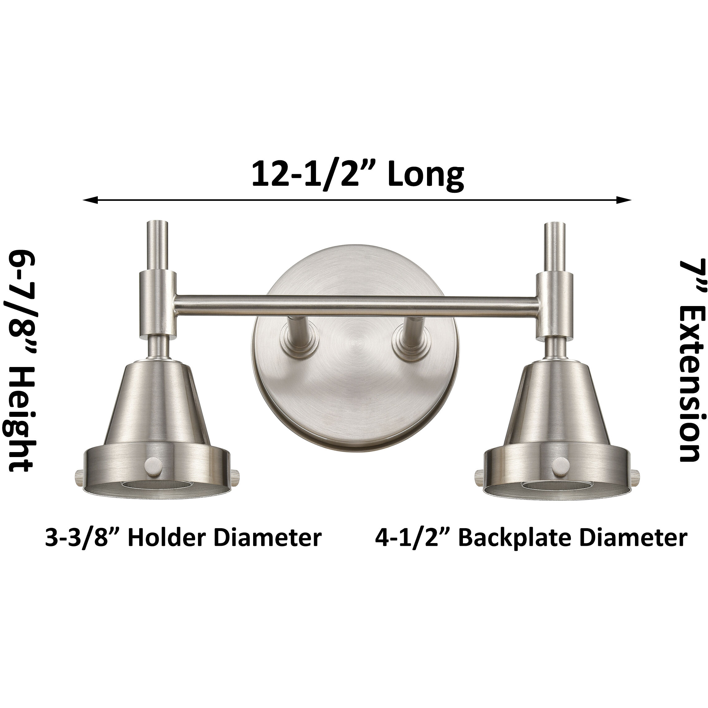 Caden 2 Light 14 inch Satin Nickel Bath Vanity Light Wall Light in Seedy Glass