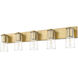 Titus 5 Light 40 inch Modern Gold Bath Vanity Light Wall Light