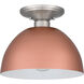 Eason 1 Light 10 inch Matte Rose Gold Semi-Flush Mount Ceiling Light