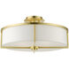 Wesley 4 Light 19 inch Satin Brass Semi-Flush Ceiling Light