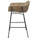 Nusa 32.5 inch Natural Rattan & Black Steel Counter Stool