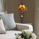 Amber Floral Petal 26 inch 60.00 watt Tiffany Bronze Table Lamp with LED Night Light Portable Light