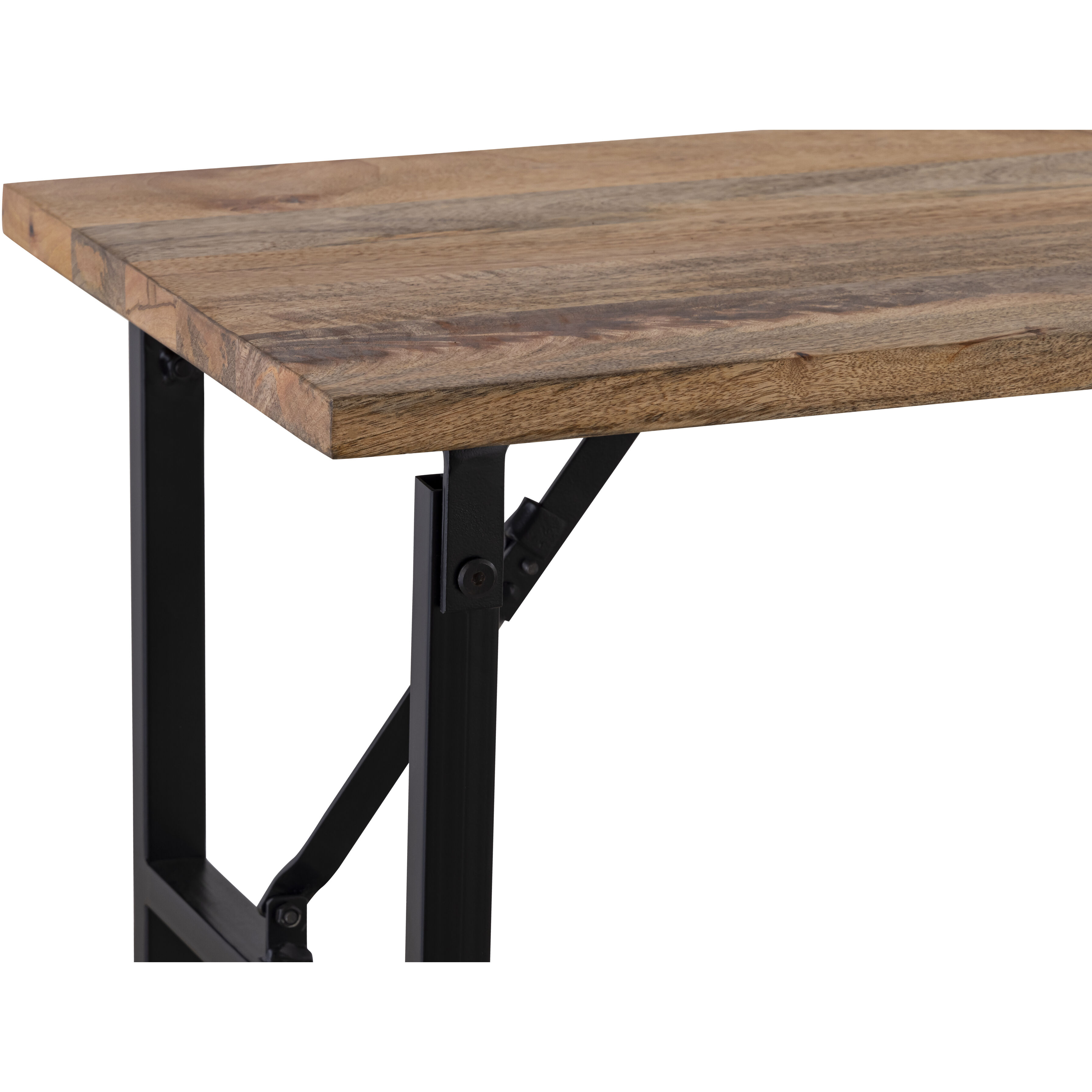 Deven 60 X 15.5 inch Natural Wood and Black Console Table