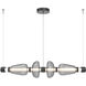 Bolla LED 53.3 inch Matte Black Linear Chandelier Ceiling Light in Smoke, Mandrel
