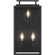 Valentin 3 Light 17 inch Black Outdoor Wall Sconce