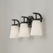 Drake 3 Light 23 inch Matte Black Vanity Light Wall Light