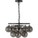 Alora Mood Faye 3 Light 17.75 inch Matte Black and Smoked Solid Glass Chandelier Ceiling Light in Smoked Glass