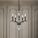 Priscilla 5 Light Black Chandelier Ceiling Light in Optic, Black Matte, Adjustable Height