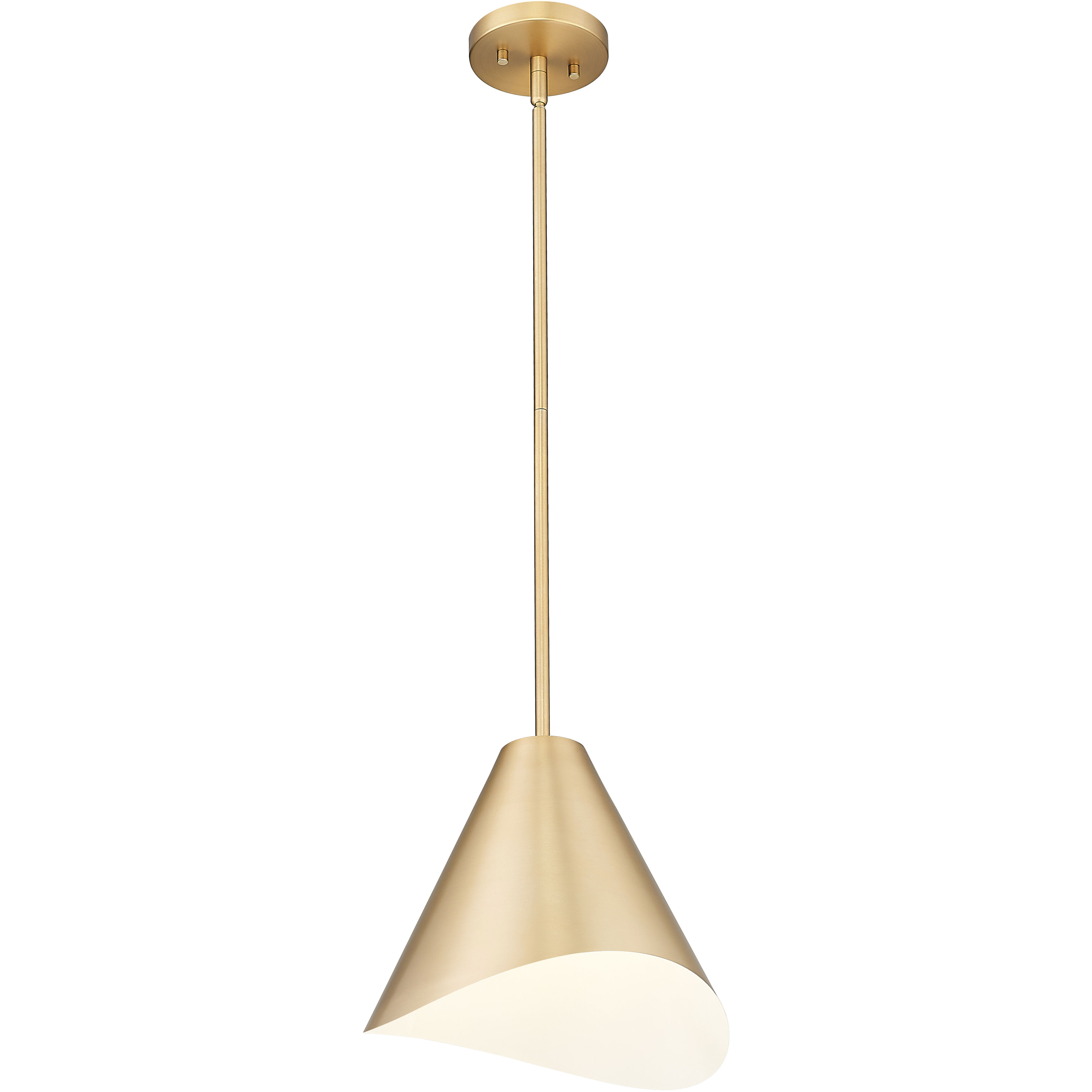Aria 1 Light 12 inch Modern Gold Pendant Ceiling Light in Modern Gold & Inner White