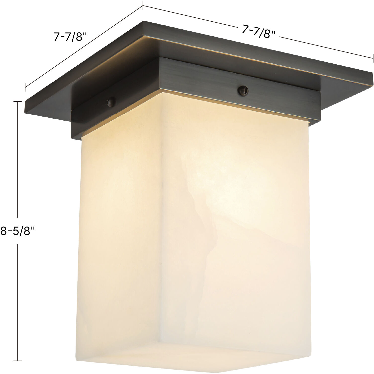 Mineral 1 Light 7.88 inch Urban Bronze and Matte Opal Glass Flush Mount Ceiling Light in Opal Glass Shade