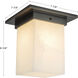 Mineral 1 Light 7.88 inch Urban Bronze and Matte Opal Glass Flush Mount Ceiling Light in Opal Glass Shade