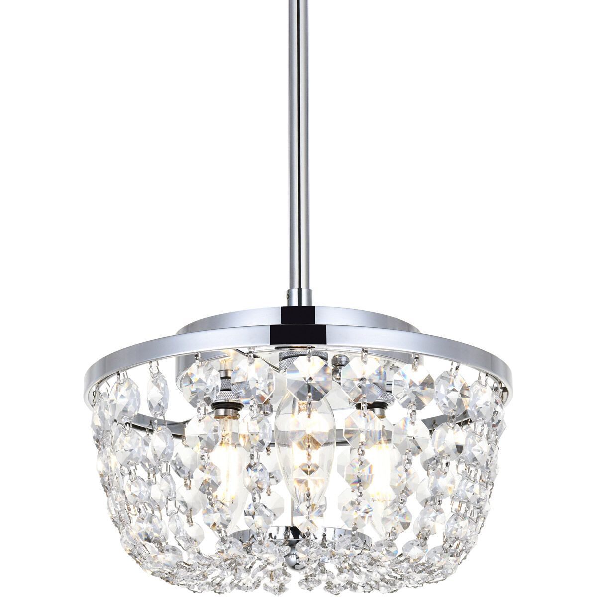 Gianna 3 Light 10 inch Chrome Pendant Ceiling Light