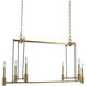 Kingston 6 Light 42 inch Winter Brass Island Light Ceiling Light