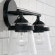Madison 2 Light 14 inch Matte Black Vanity Light Wall Light