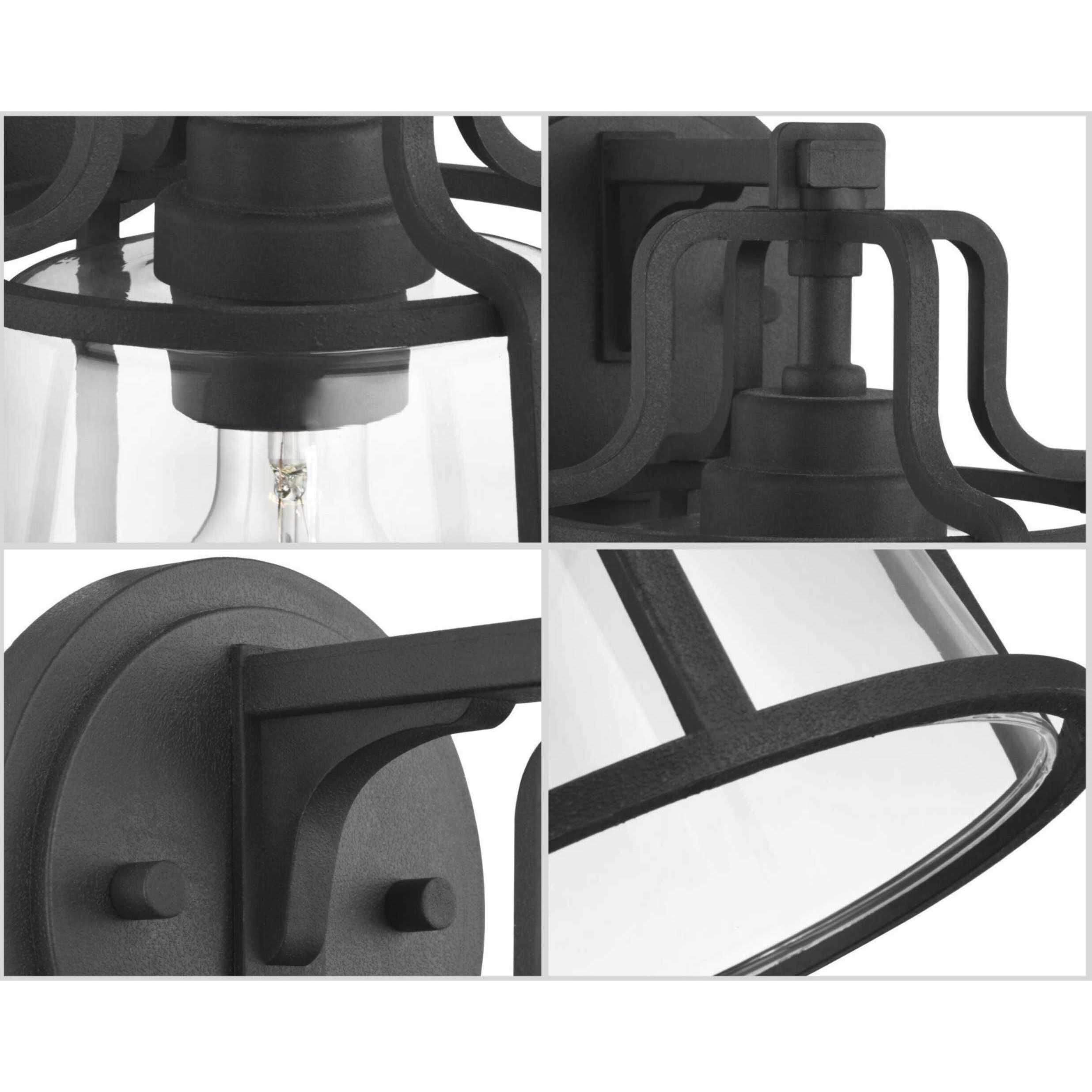 Benton Harbor 1 Light 11 inch Textured Black Outdoor Wall Lantern, with DURASHIELD, Medium