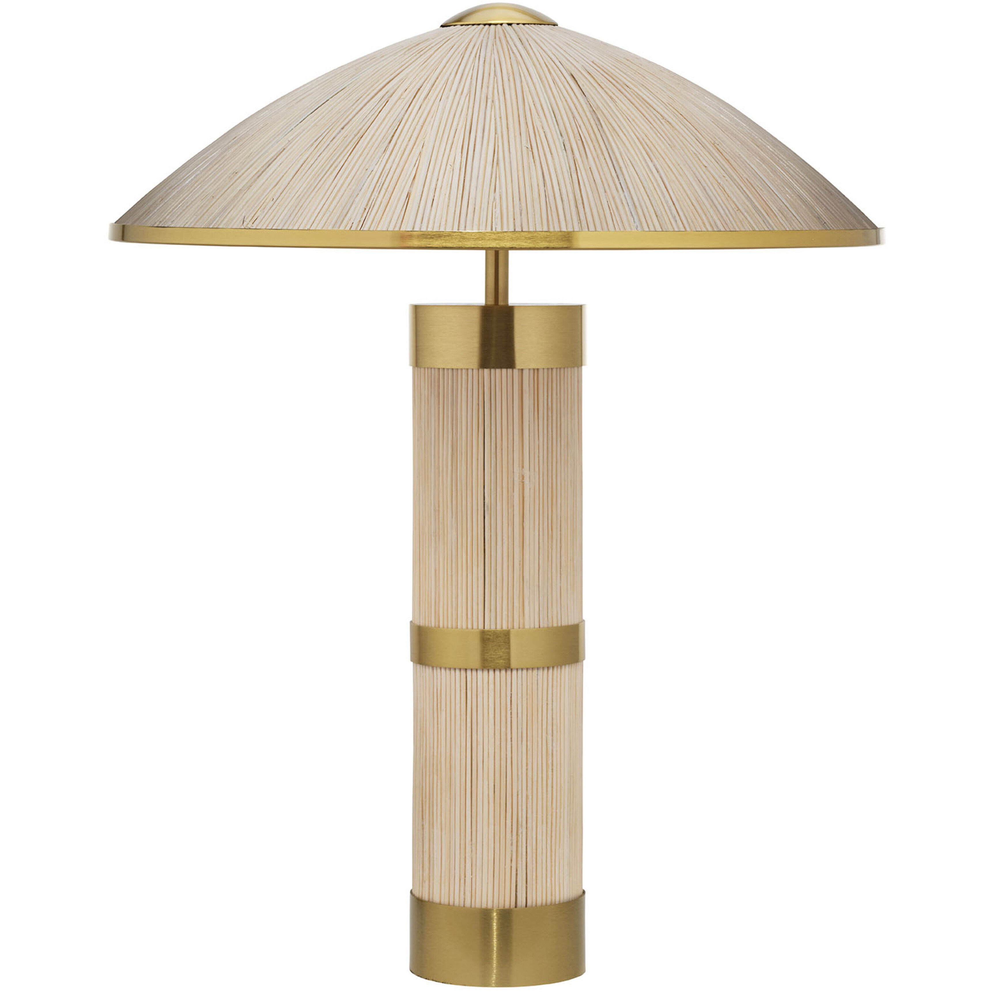 Seychelles 24 inch 60 watt White Washed Rattan and Polished Brass Table Lamp Portable Light, Inline