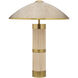 Seychelles 24 inch 60 watt White Washed Rattan and Polished Brass Table Lamp Portable Light, Inline