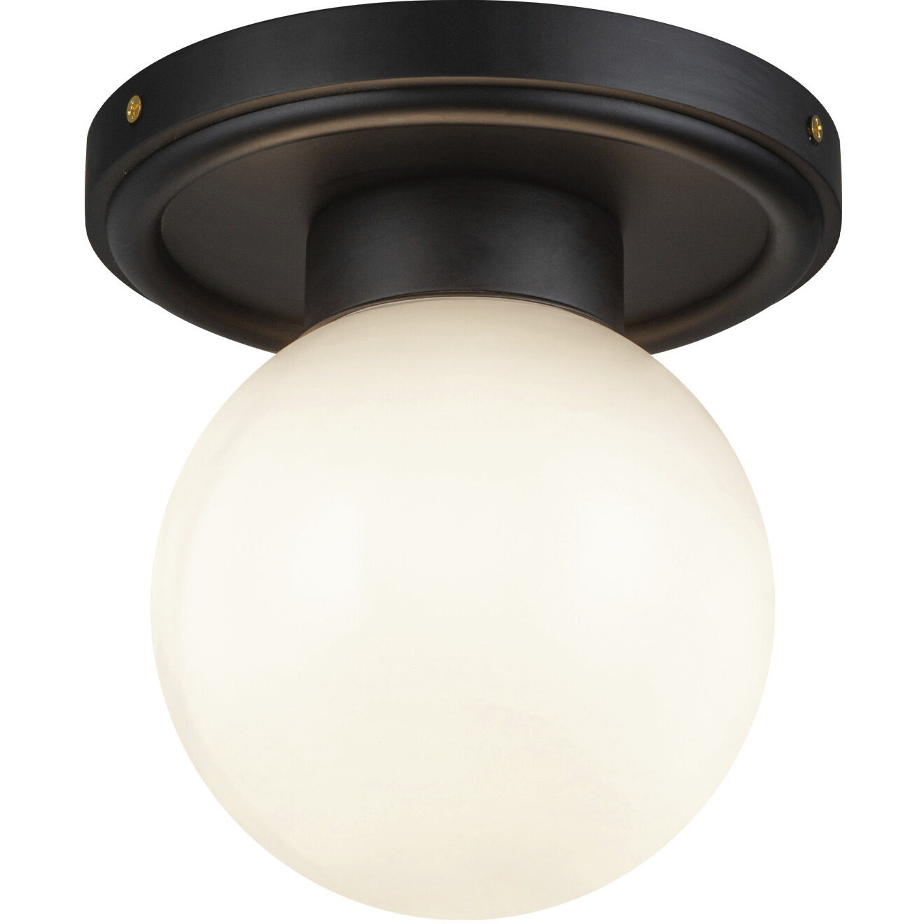 Alora Mood Fiore 1 Light 6 inch Matte Black/Glossy Opal Glass Semi-Flush Mount Ceiling Light
