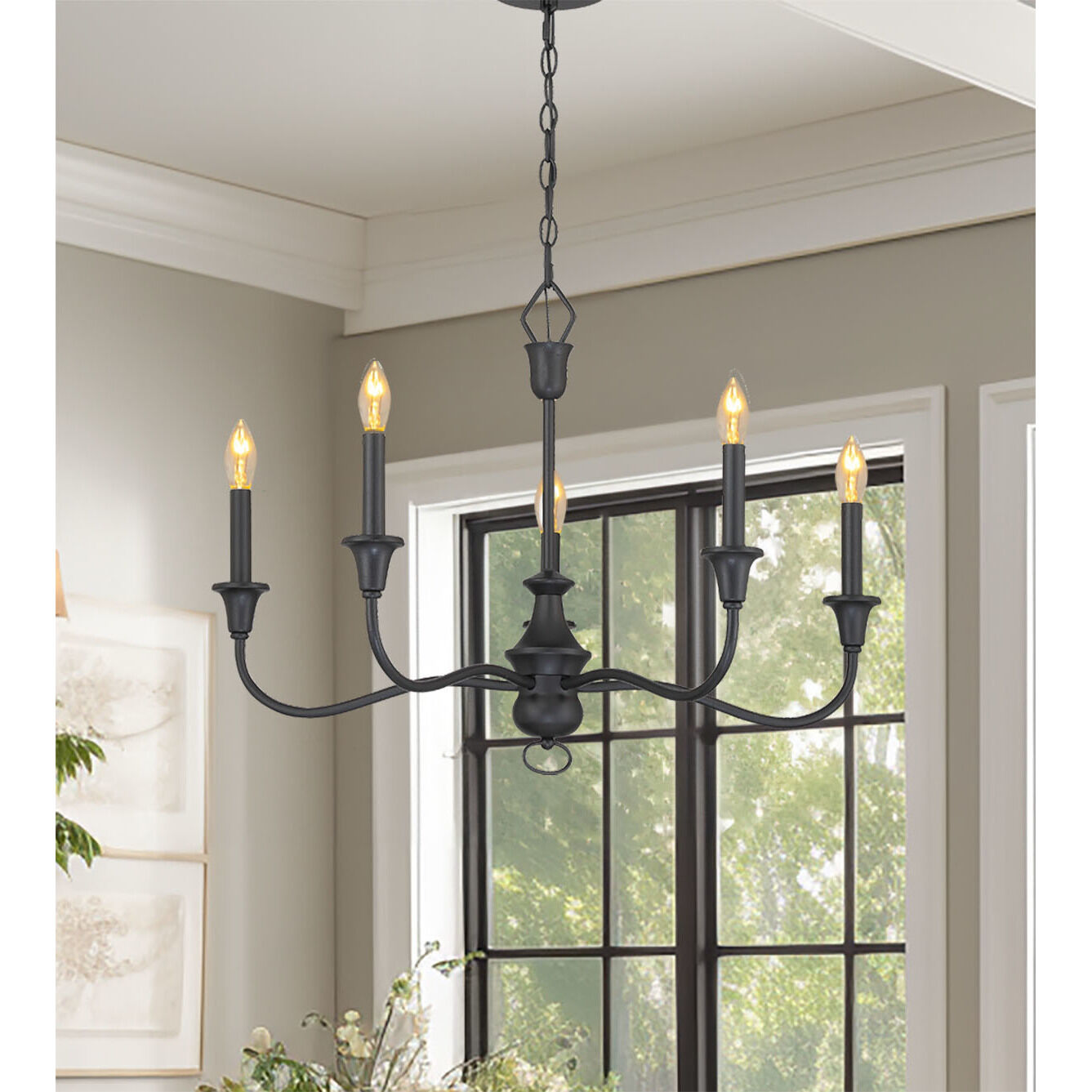 Halifax County 5 Light 28 inch Textured Coal Chandelier Ceiling Light