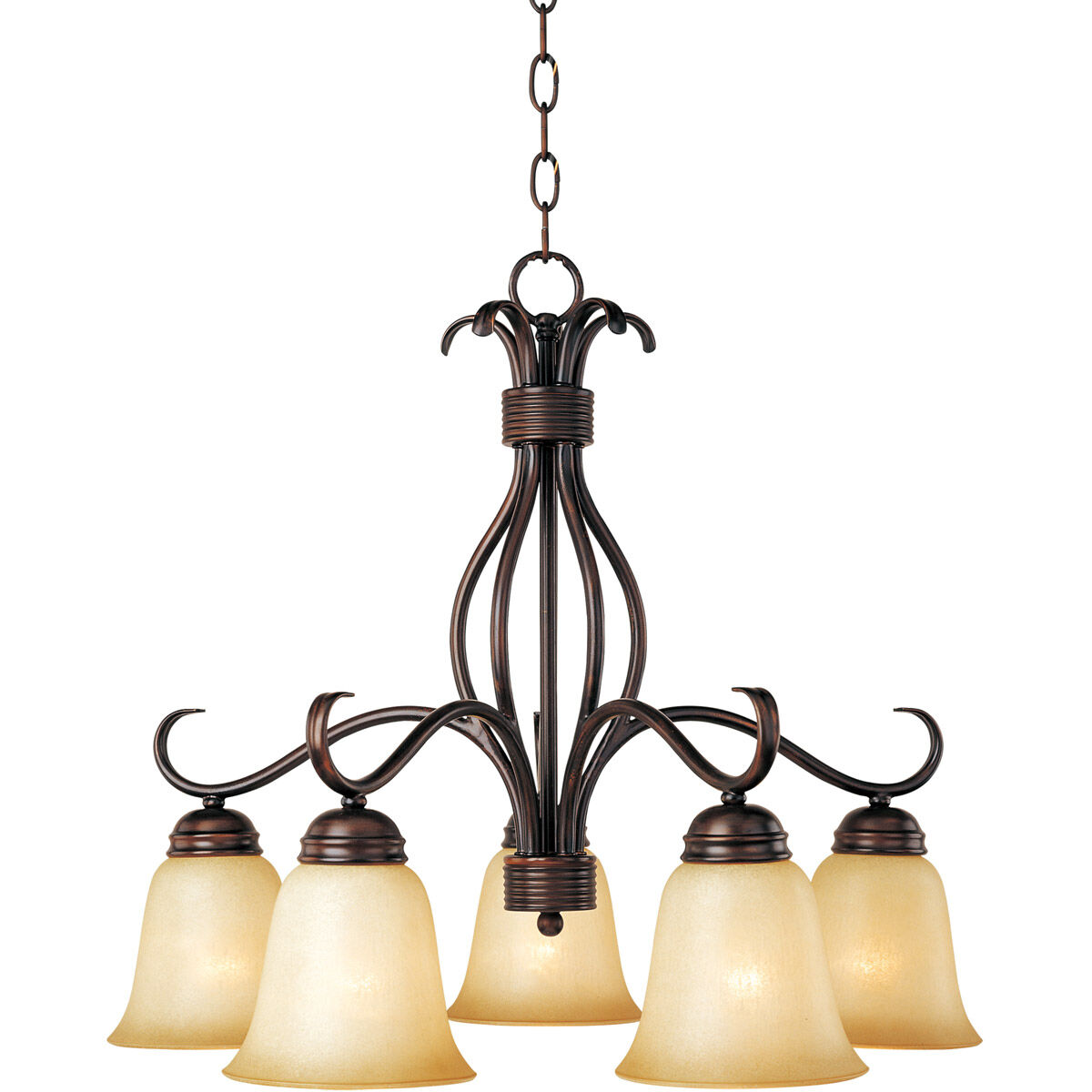 Basix 5 Light 25 inch Oil Rubbed Bronze Down Light Chandelier Ceiling Light in Wilshire
