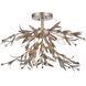 Priscilla 4 Light 23 inch Silver Leaf Flush Mount Ceiling Light