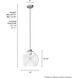 Xidane 1 Light 12 inch Brushed Nickel Pendant Ceiling Light