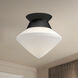 Alora Mood Nora 1 Light 8 inch Matte Black/Opal Matte Glass Flush Mount Ceiling Light