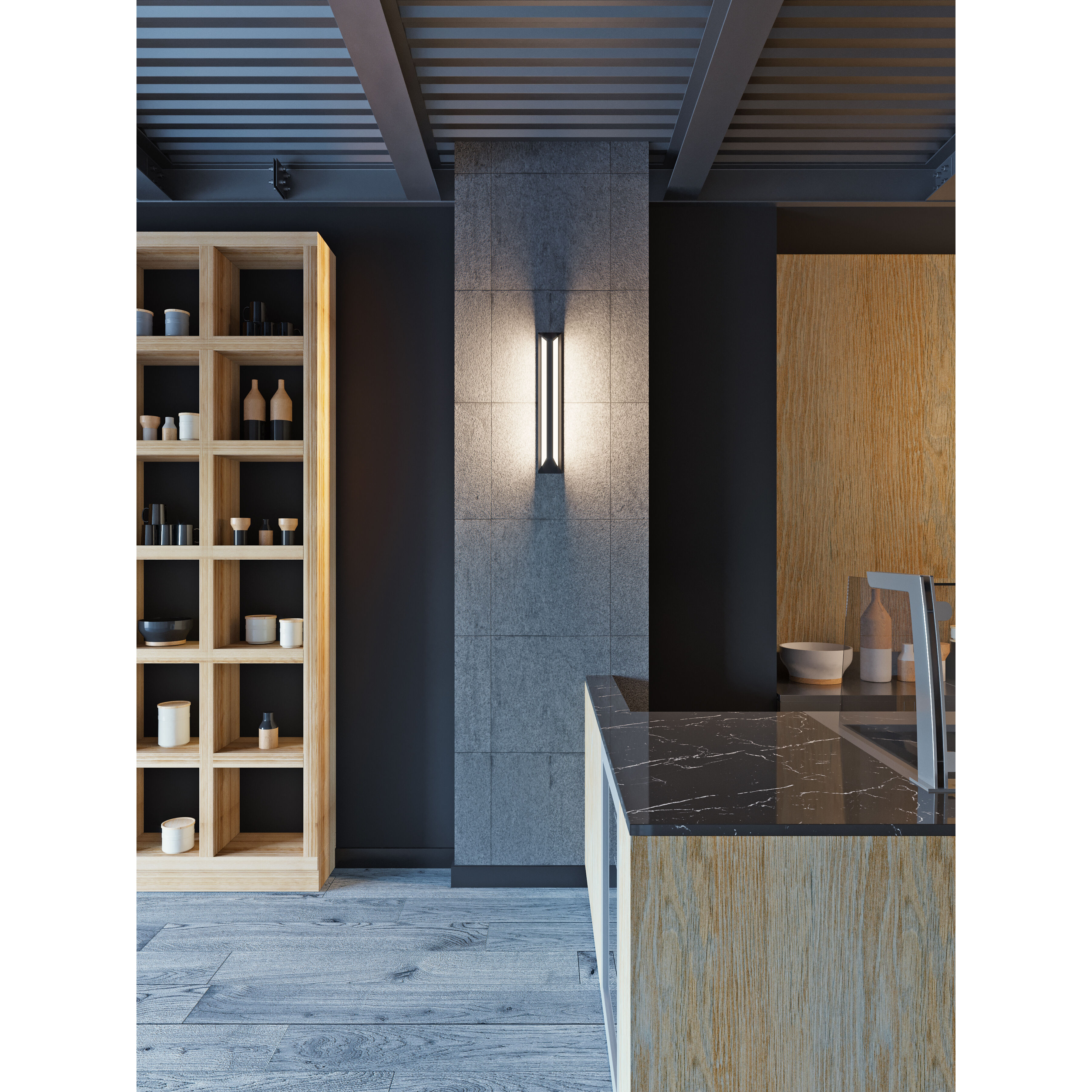 Fulton Sconce Wall Light in Black