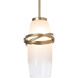 Trilogy 1 Light 7.8 inch Modern Brass Mini Pendant Ceiling Light in Frost with Clear
