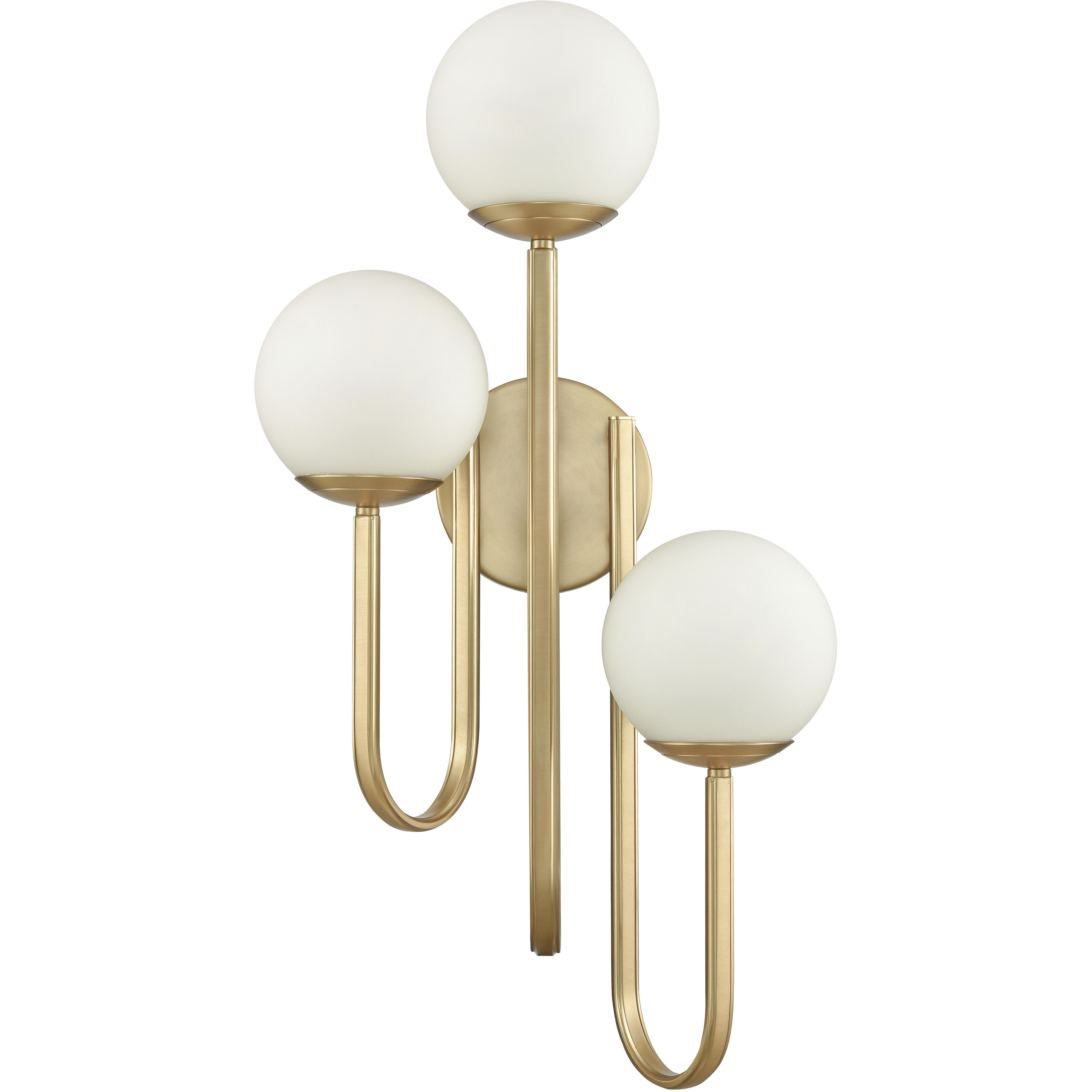 Caroline 3 Light 13.25 inch Brushed Gold Sconce Wall Light, Left