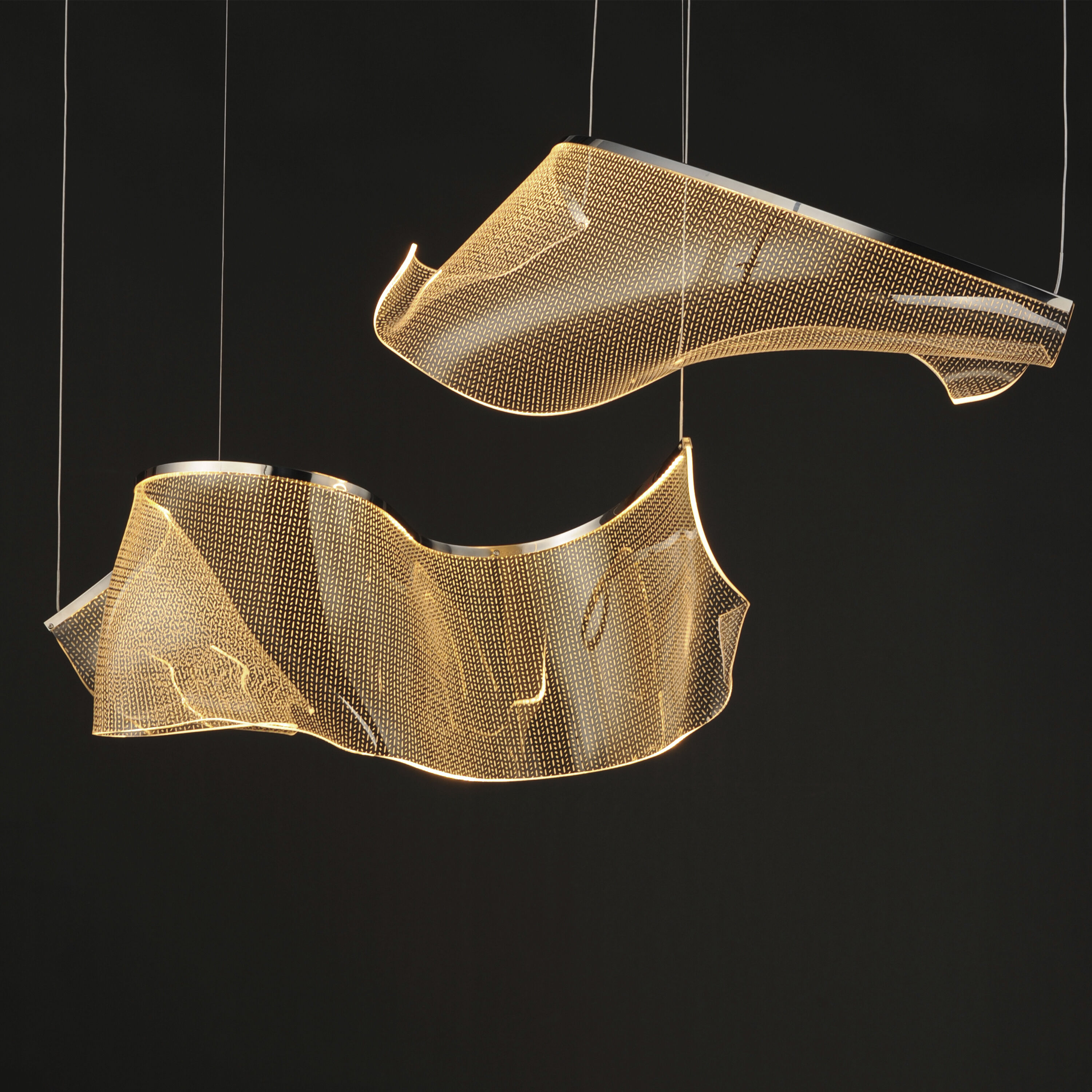 Rinkle LED 16 inch Polished Chrome Multi-Light Pendant Ceiling Light