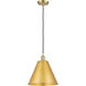 Ballston Cone LED 12 inch Satin Gold Mini Pendant Ceiling Light