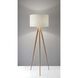Director 60 inch 150.00 watt Natural Wood Floor Lamp Portable Light