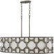 Carter 6 Light 37 inch Weathered Bronze Indoor Linear Chandelier Ceiling Light, Oval