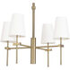 Toni 4 Light 26 inch Natural Brass Chandelier Ceiling Light, Small