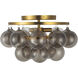 Alora Mood Faye 3 Light 17.75 inch Brushed Gold Semi-Flush Mount Ceiling Light in Smoked Glass