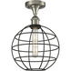 Lake Placid 1 Light 10 inch Satin Nickel Semi-Flush Mount Ceiling Light