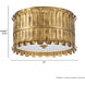 Valdaz 3 Light 15 inch Brushed Luxe Gold Flush Mount Ceiling Light, Large