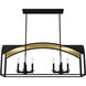 Dukestown 8 Light 41 inch Natural Iron Linear Chandelier Ceiling Light