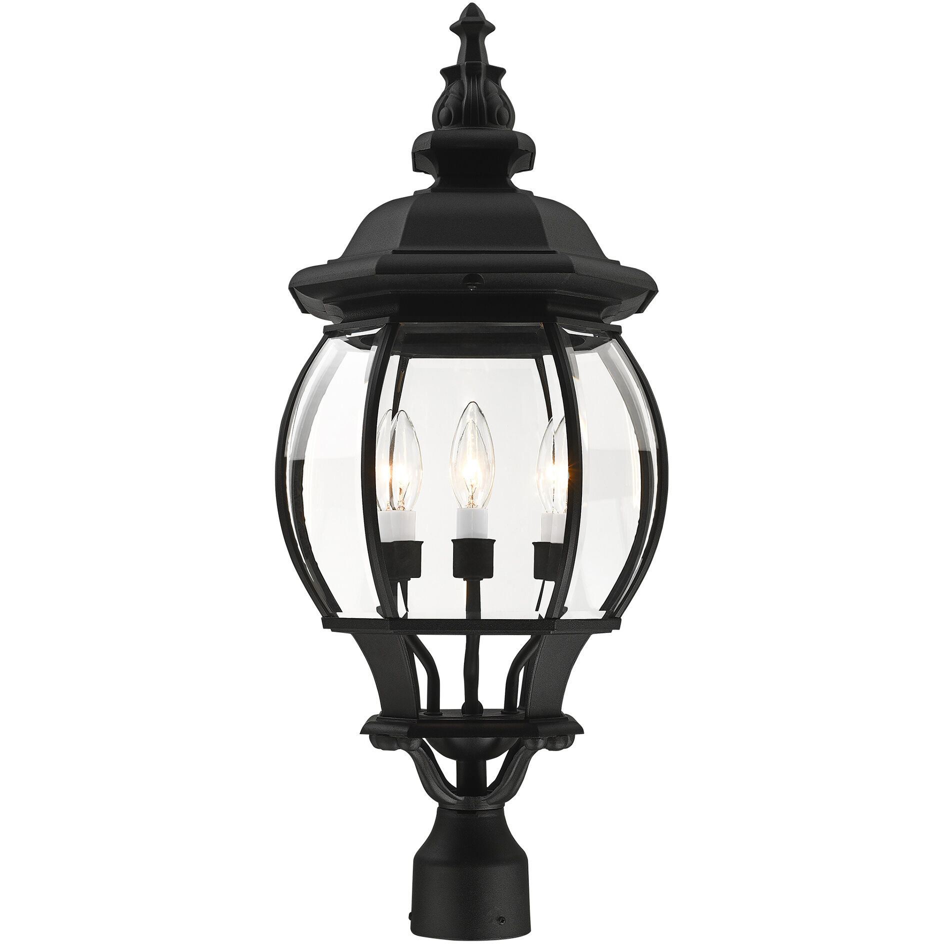 Frontenac 4 Light 27 inch Textured Black Outdoor Post Top Lantern