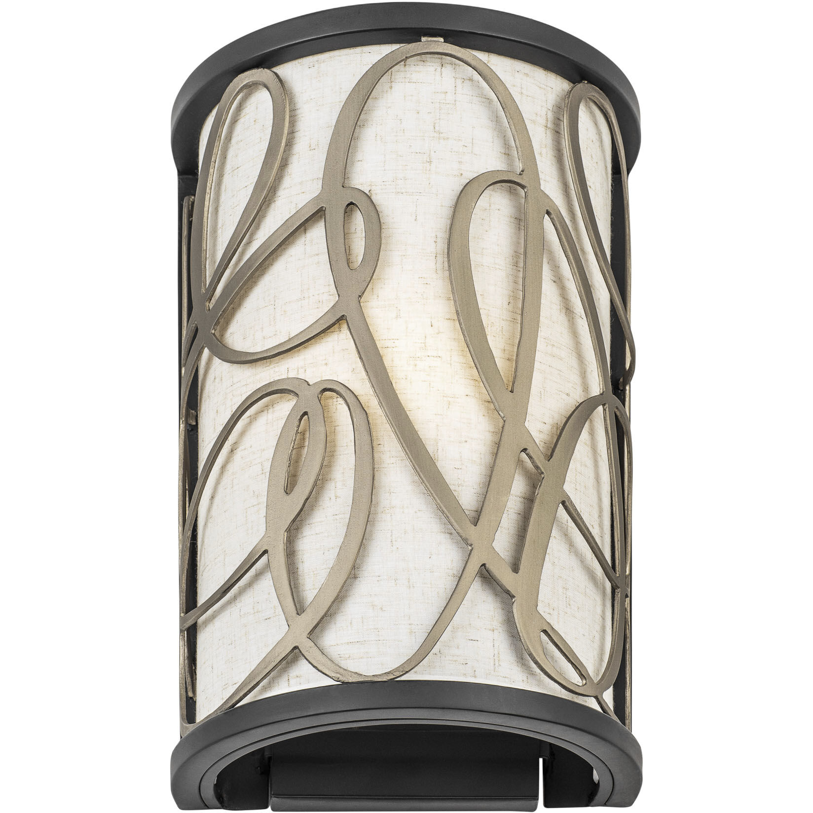 Scribble 1 Light 8 inch Matte Black with Artifact Wall Sconce Wall Light, Smithsonian Collaboration