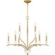 Frida 9 Light 32 inch Aged Brass Chandelier Ceiling Light