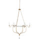 Karla 6 Light 42 inch Gilded Gold / Textured White Chandelier Ceiling Light