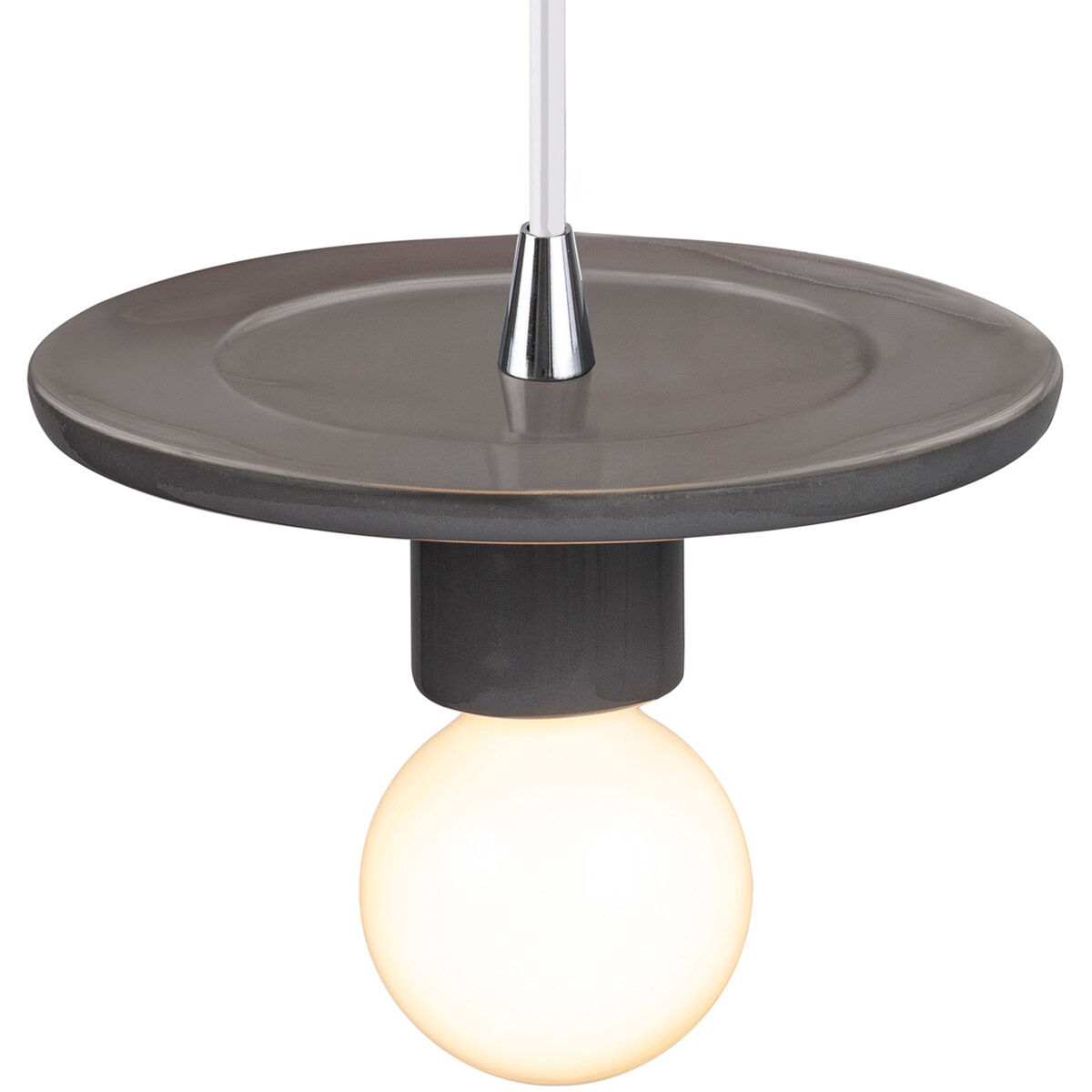 Radiance Collection 1 Light 8 inch Gloss Grey Pendant Ceiling Light