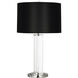 Fineas 29 inch 150 watt Clear Glass with Polished Nickel Table Lamp Portable Light in Black With White