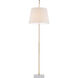 Cloister 87 inch 75 watt Antique Brass and White Floor Lamp Portable Light, Large