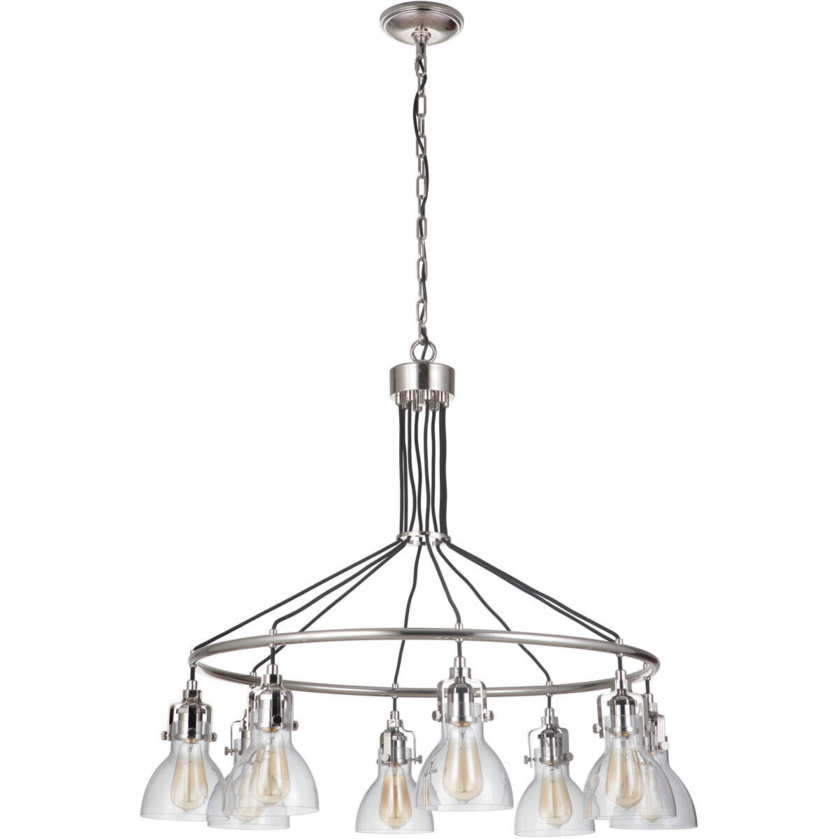 State House 8 Light 37.44 inch Polished Nickel Chandelier Ceiling Light